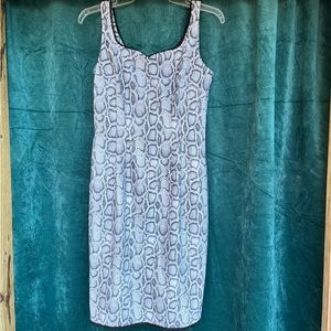 CDC Vintage 90s Y2K Sweetheart Pencil Bodycon Snake Print Tank Dress size 8P